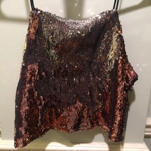 Pink and silver sequined tank